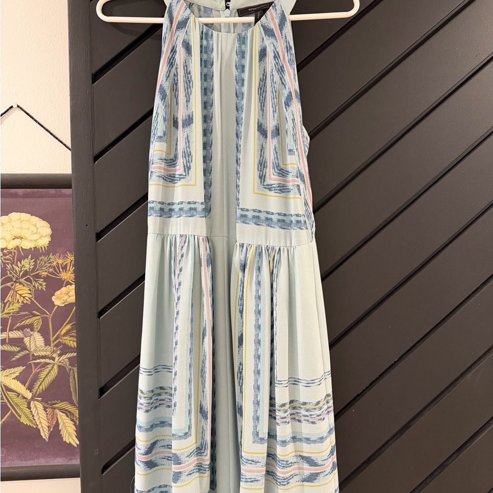 BCBGMaxAzria Blue Patterned Mini Dress